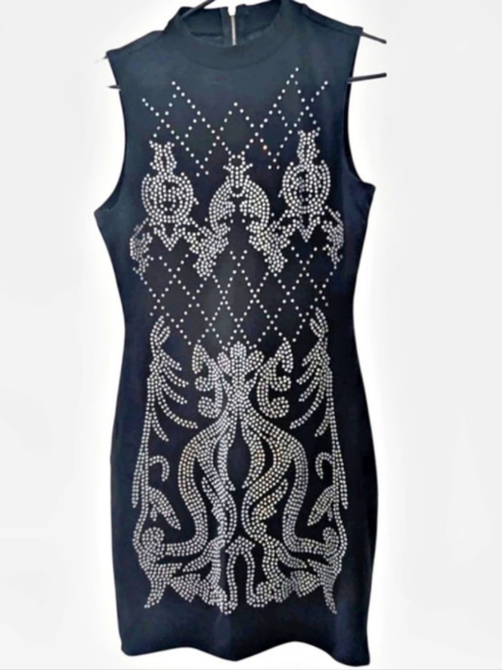 Embellished Black Mini Dress Like New